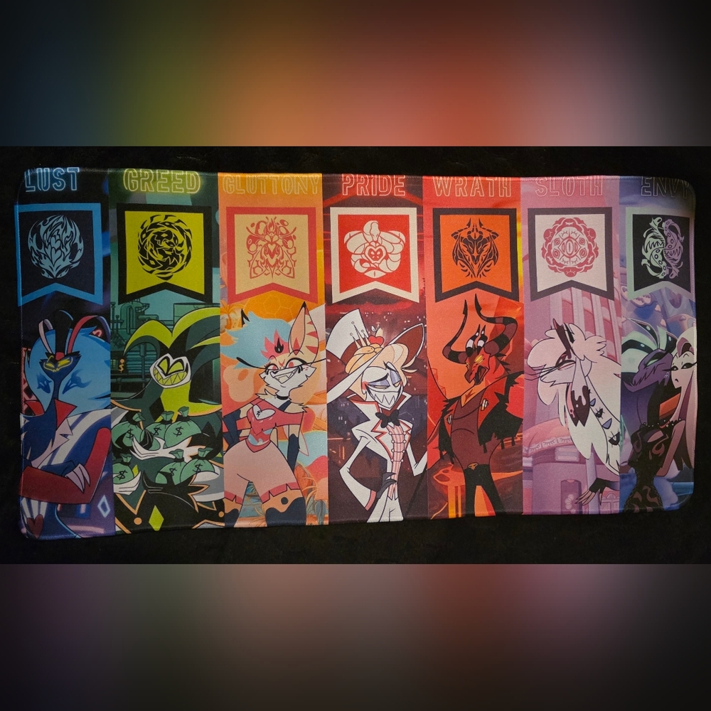 Helluva Boss Hazbin Hotel‎ 7 Sins Play Mat / Long Mouse Pad 12×24in Fanmade